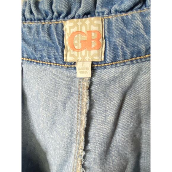Giani Bernini Women's Size Large Paperbag Waist Chambray Denim Crop Pants Blue - Picture 6 of 7